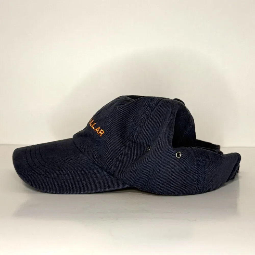 Peter Millar Navy Strapback Hat Cap Orange Embroidered Logo Golf Dad Hat